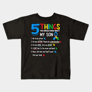 Autistic Son Autism Awareness Support For Mom Dad Parents Kids T-Shirt